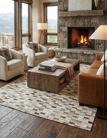 5' 1 x 8' Cowhide - Patchwork Rug
