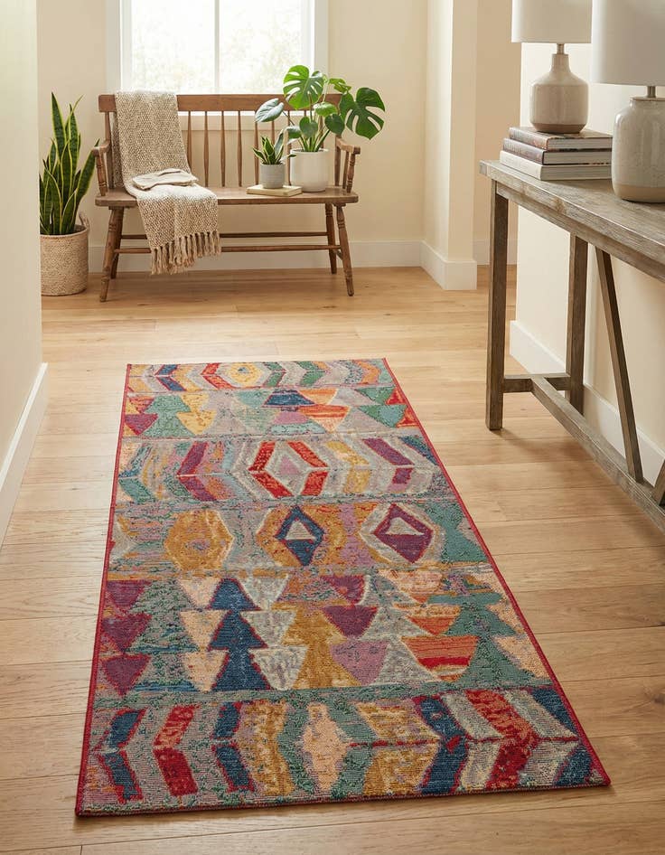 Detail image of 2' 7 x 5' 3  Washable Modern Indoor / Outdoor Runner Rug