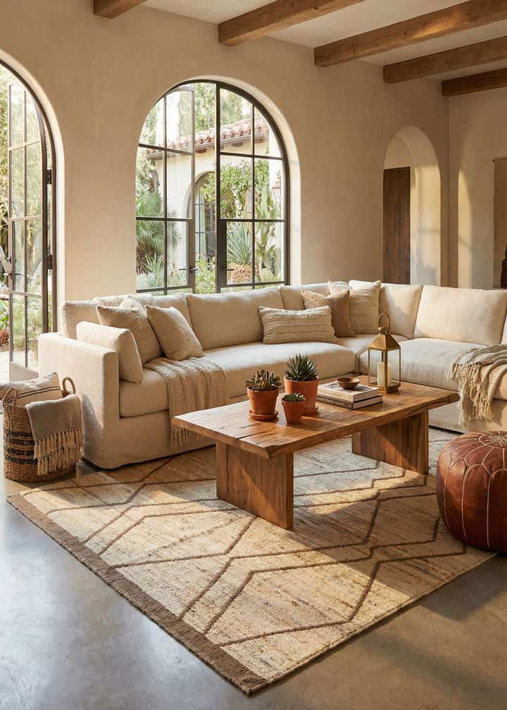 6' 6 x 10' 4 Hand Knotted Moroccan Wool Rug