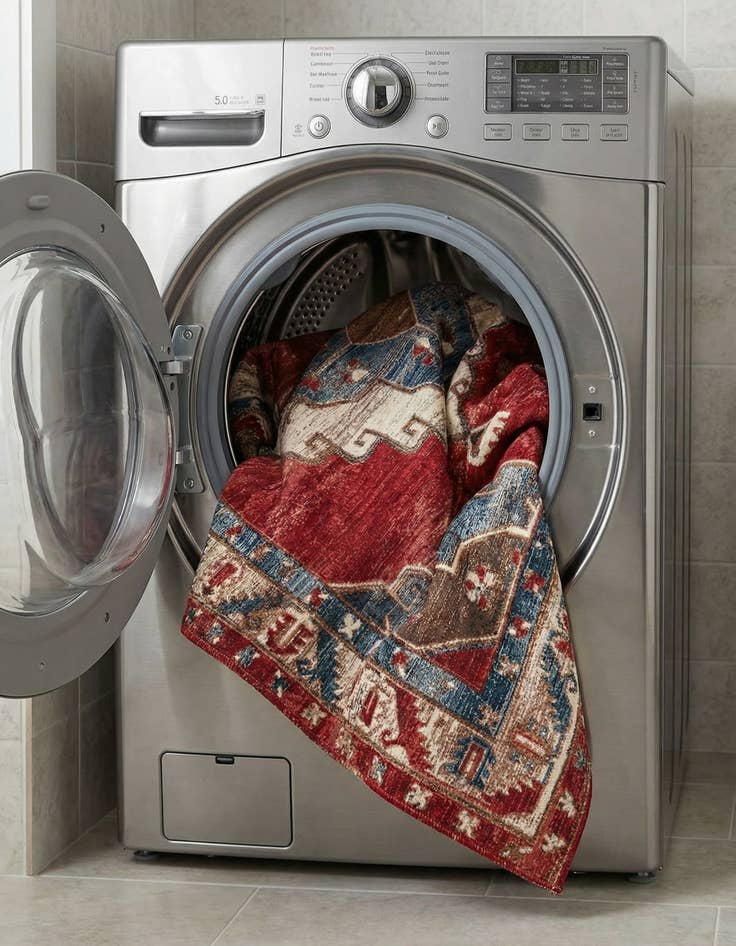 Detail image of 5' x 8'  Washable Traditional Indoor / Outdoor Rug