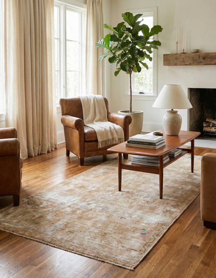 Detail image of  3' 7 x 8' 5  Hand Knotted Ultra Vintage Persian Wool Runner Rug