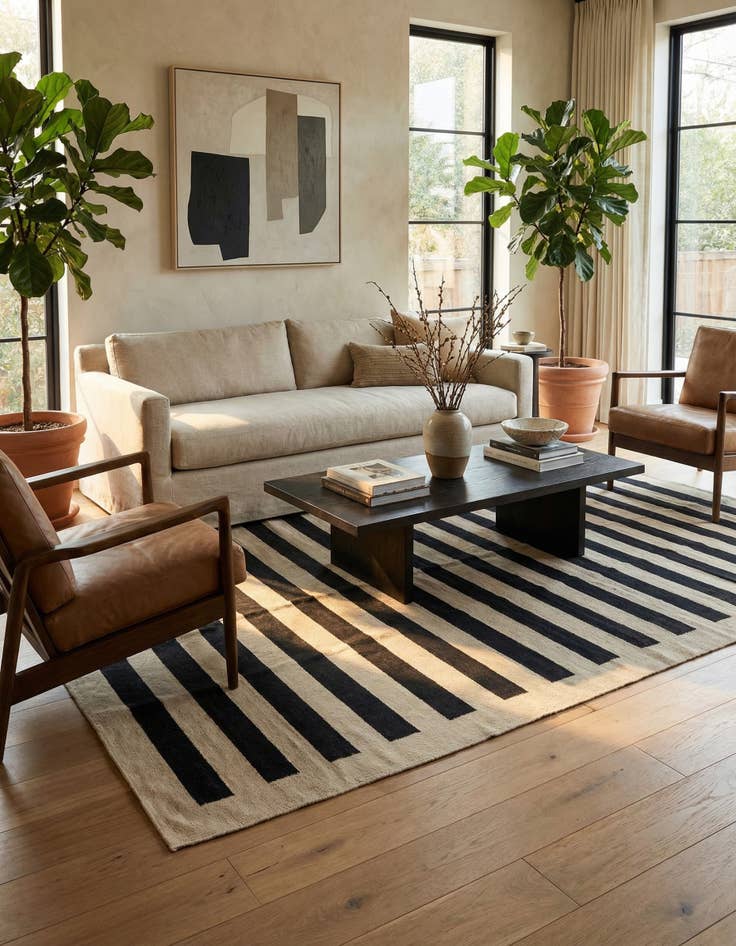 Detail image of 5' 7 x 7' 9  Hand Woven Kilim Modern Wool Rug