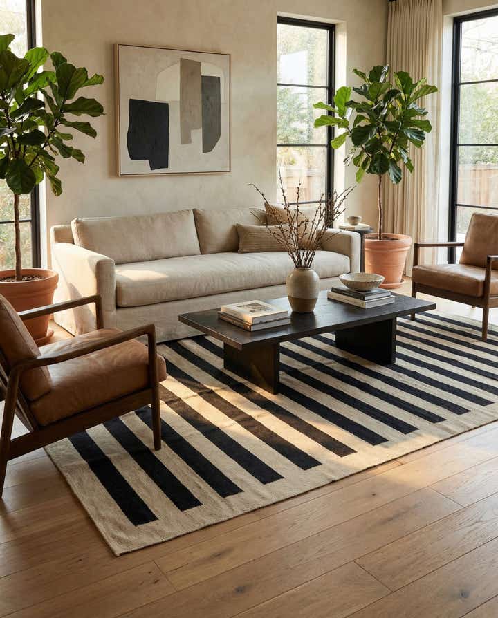 5' 7 x 7' 9 Hand Woven Kilim Modern Wool Rug