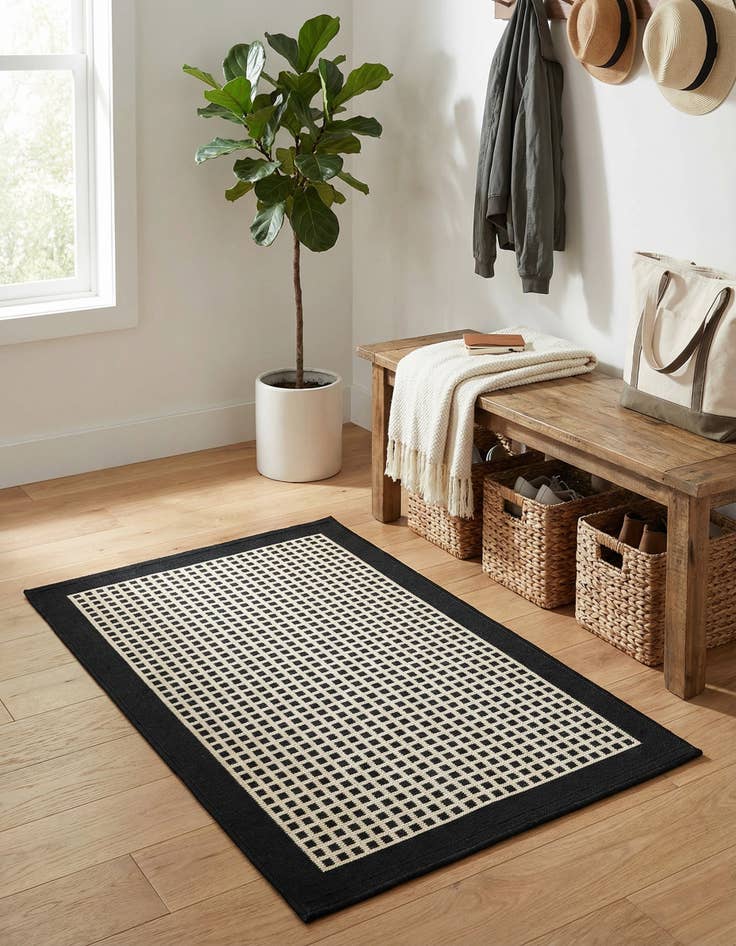 Detail image of 2' x 3'  Washable Border Indoor / Outdoor Rug