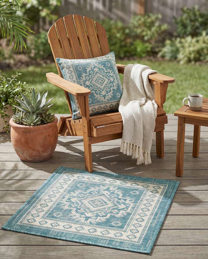 1' 4 x 1' 4 Easy-Clean Aztec Indoor / Outdoor Sample Rug