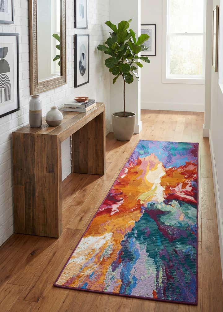 2' x 6' Easy-Clean Modern Indoor / Outdoor Runner Rug