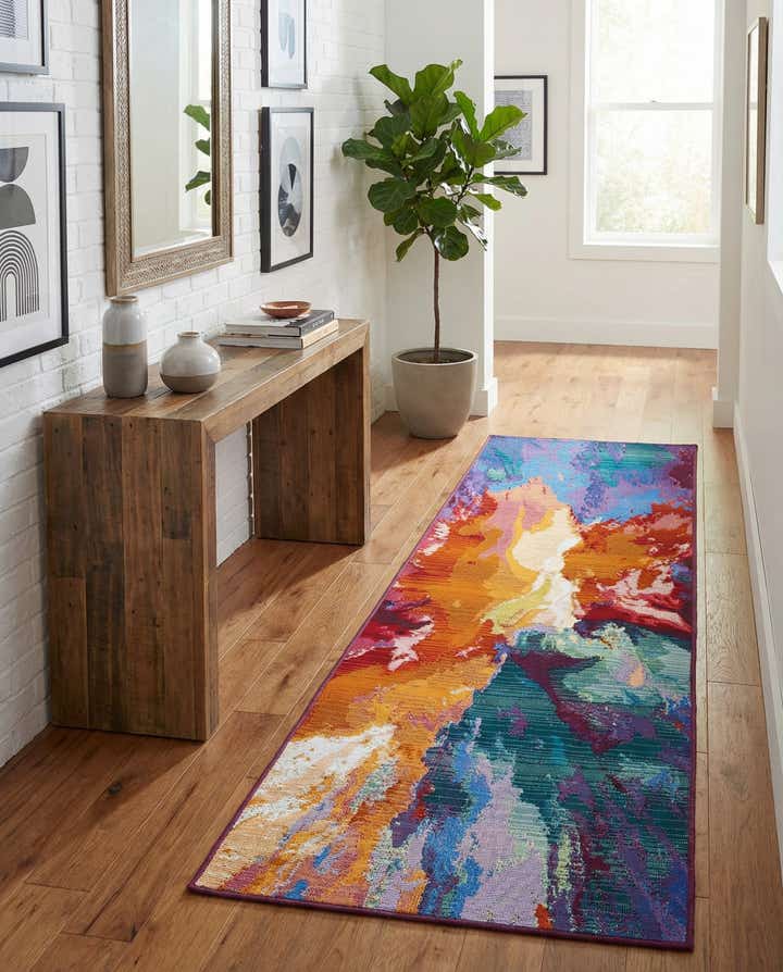 2' x 6' Easy-Clean Modern Indoor / Outdoor Runner Rug