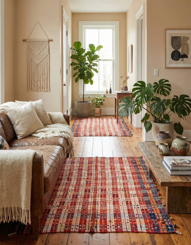 Detail image of 4' 5 x 8' 6  Hand Knotted Moroccan Wool Rug