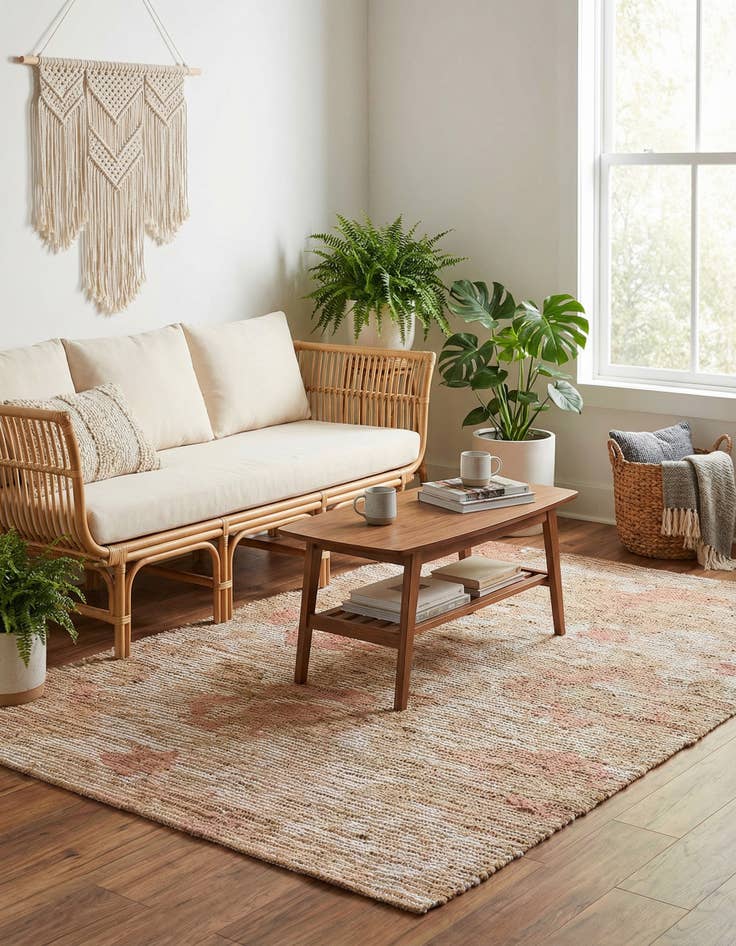 Detail image of 4' 1 x 6' 1 Chenille Jute Rug