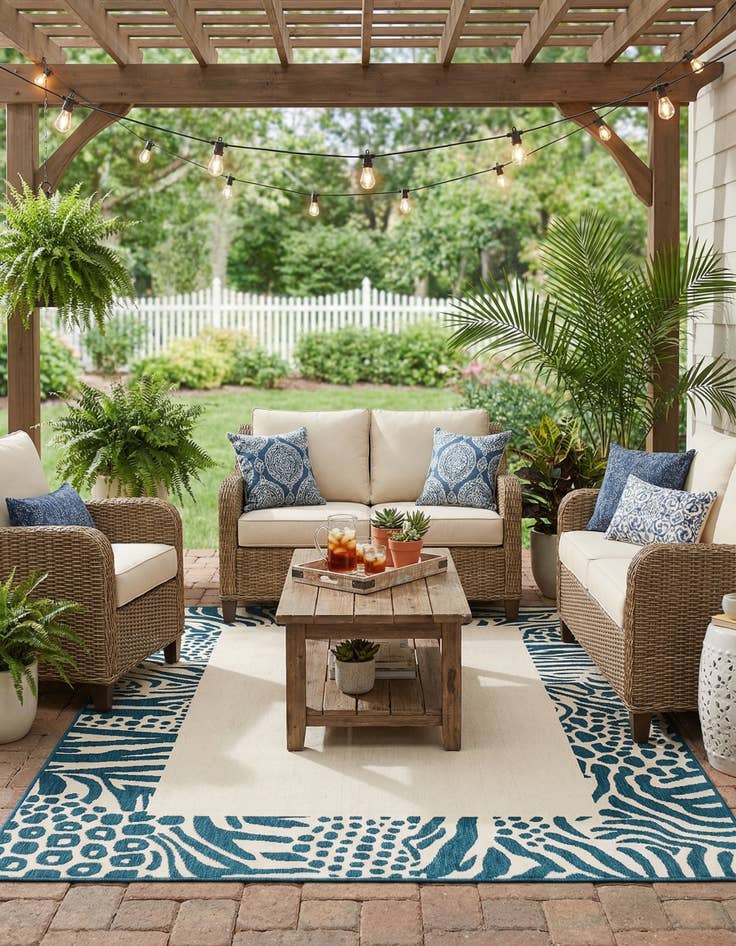 Detail image of 6' x 9'  Washable Safari Indoor / Outdoor Rug