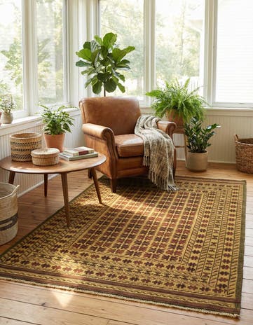4' x 6' 1 Hand Knotted Sumak Wool Rug