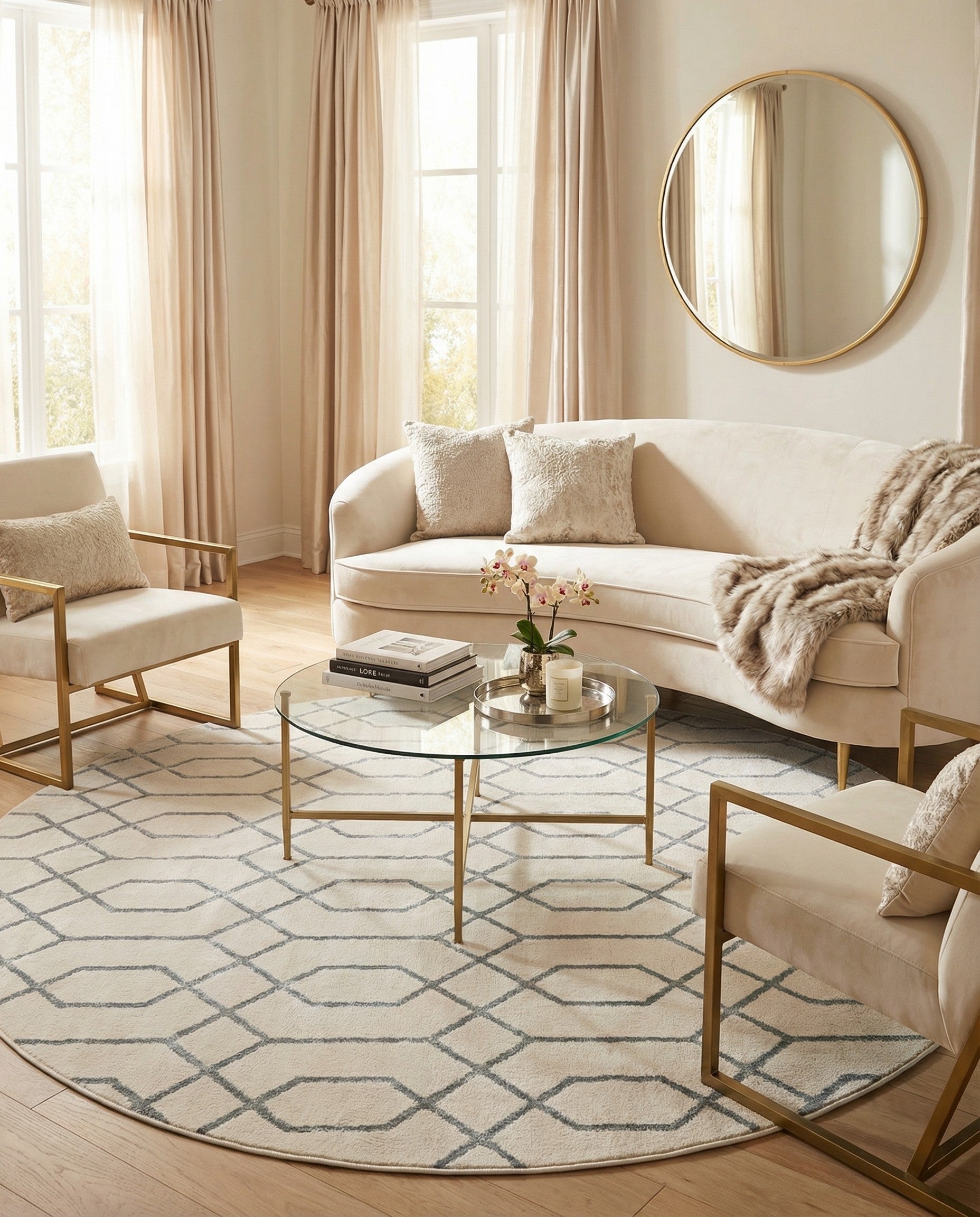7' 10 x 7' 10 Marilyn Monroe™ Glam Trellis Round Rug