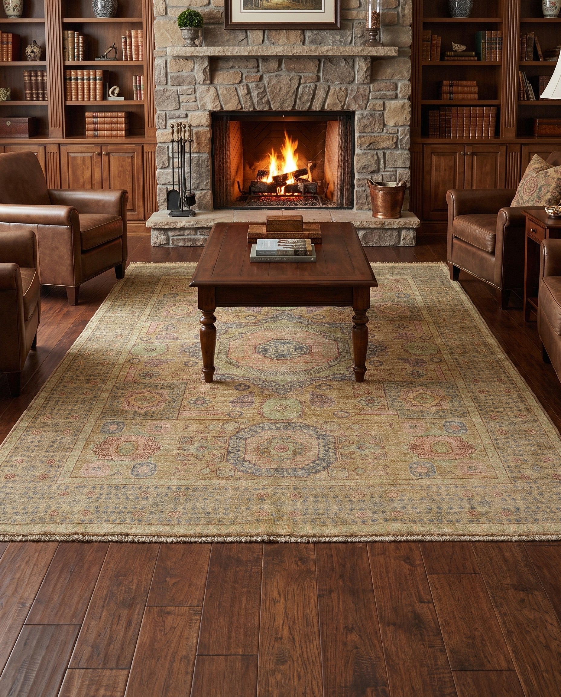 5' 1 x 6' 5 Hand Knotted Mamluk Ziegler Rug