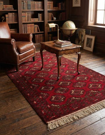 3' 5 x 6' 4 Hand Knotted Afghan Akhche Oriental Wool Rug