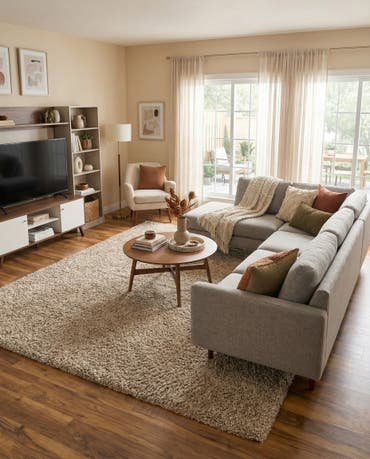  10' x 13' Solid Shag Rug