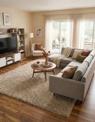 10' x 13' Solid Shag Rug