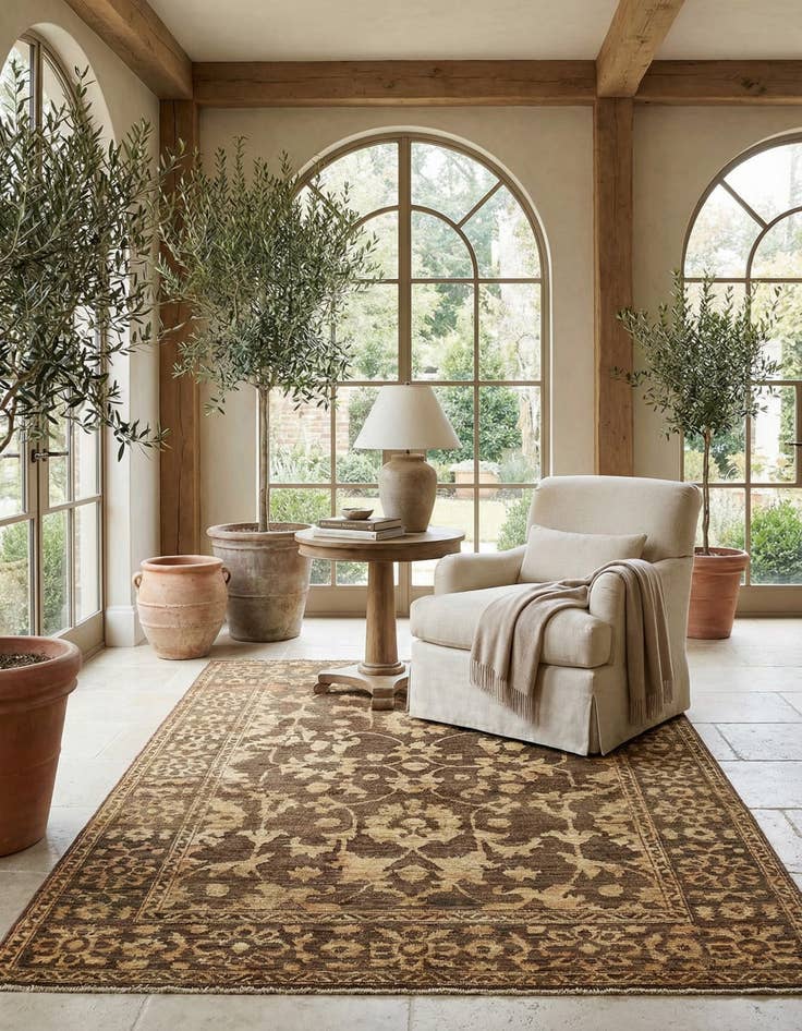 Detail image of  5' x 6' 7  Hand Knotted Peshawar Ziegler Rug