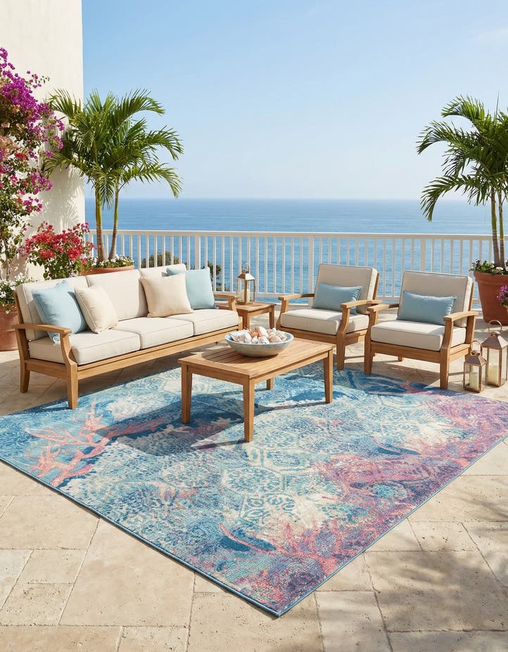 10' x 10' Easy-Clean Coastal Indoor / Outdoo...