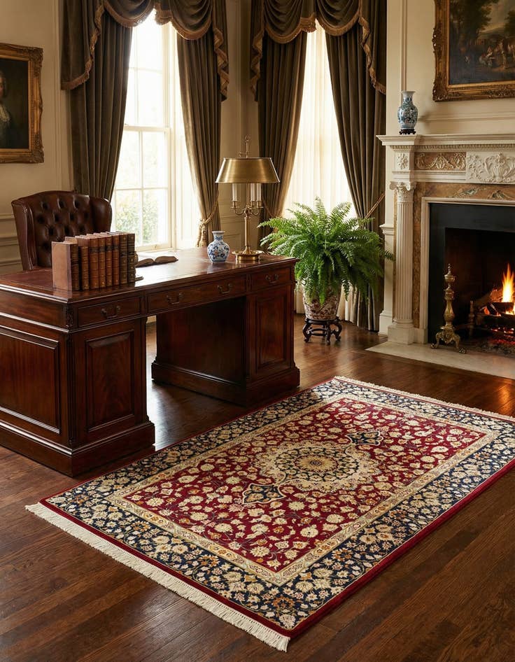 Detail image of 2' 7 x 3' 11 Ghom Silk Rug