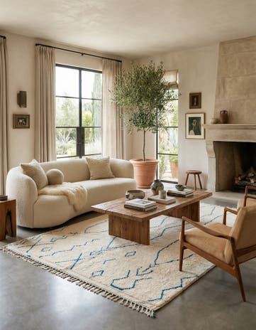 5' 6 x 8' 7 Hand Knotted Moroccan Wool Rug