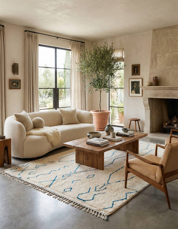 Detail image of 5' 6 x 8' 7  Hand Knotted Moroccan Wool Rug