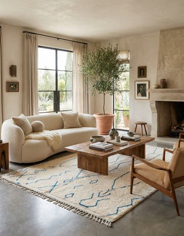 5' 6 x 8' 7 Hand Knotted Moroccan Wool Rug
