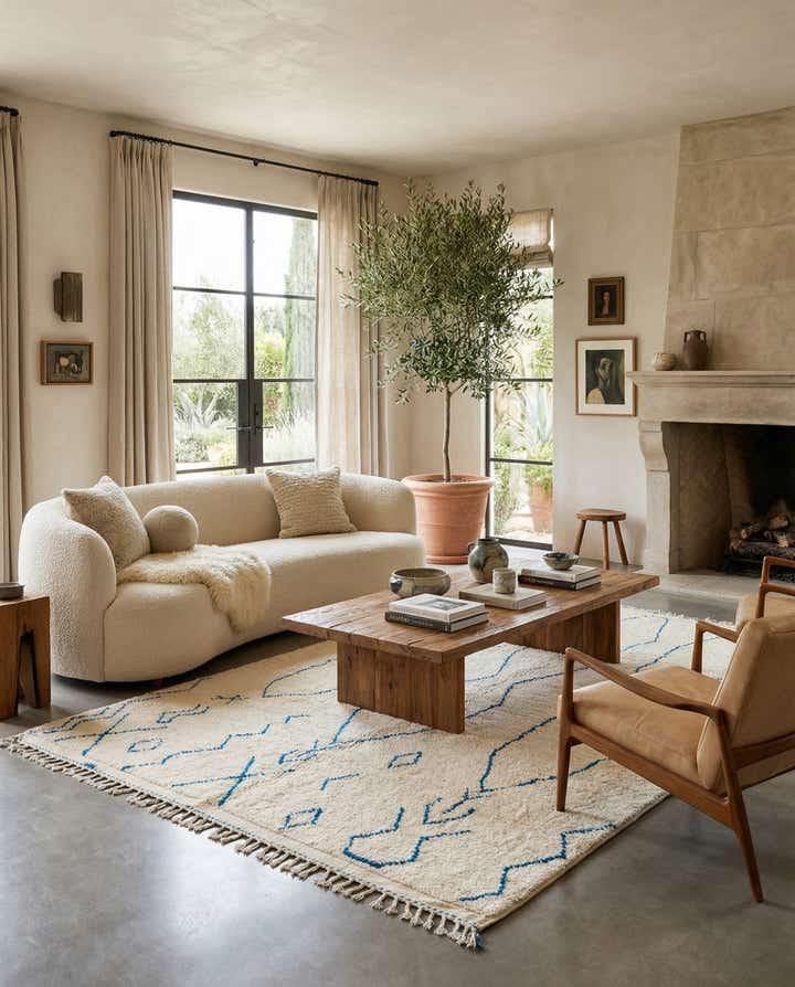 5' 6 x 8' 7 Hand Knotted Moroccan Wool Rug