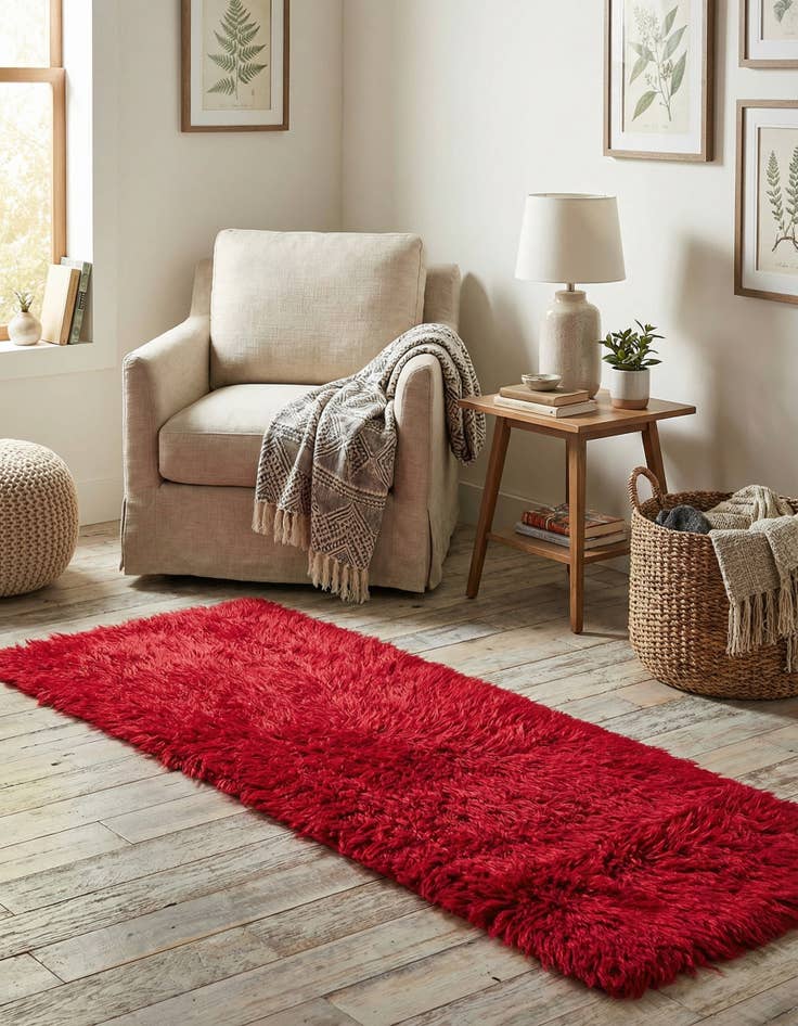 Detail image of 2' x 4' 9  Hand Knotted Moroccan Wool Runner Rug