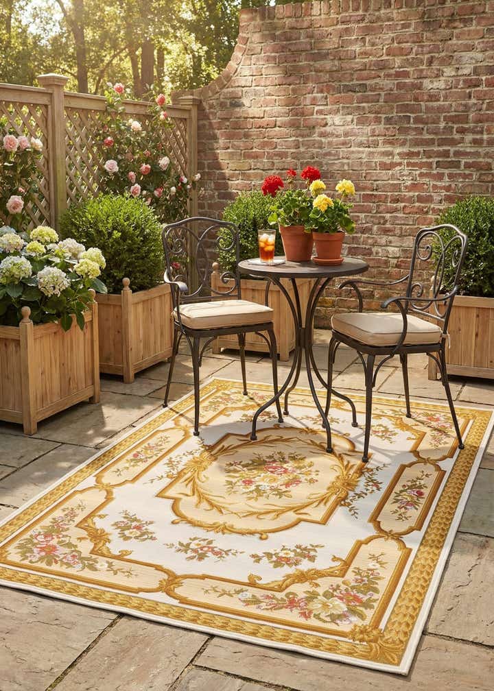 5' 2 x 7' 7 Easy-Clean Traditional Indoor / Outdoor Rug