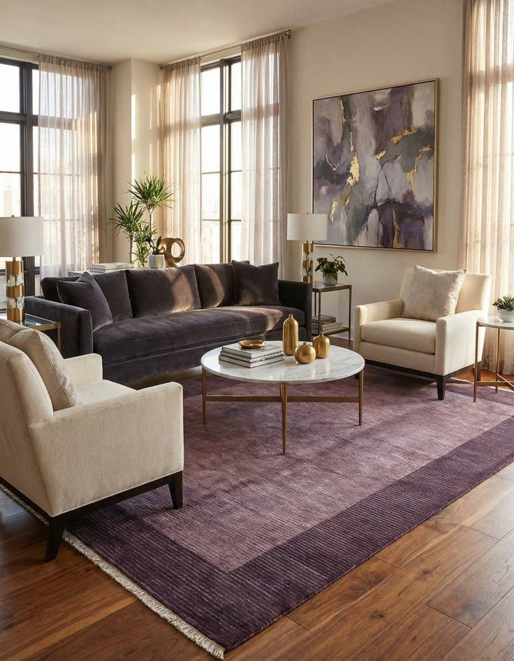 Detail image of 6' 6 x 10'  Hand Knotted Darya Wool Rug