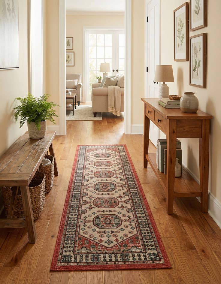 Detail image of  2' x 6'  Washable Traditional Indoor / Outdoor Runner Rug