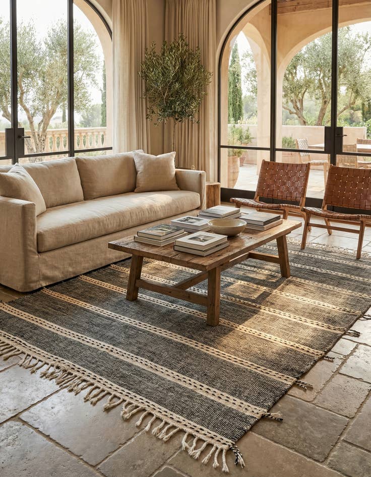 Detail image of 6' 6 x 9' 5 Hand Knotted Moroccan Wool Rug