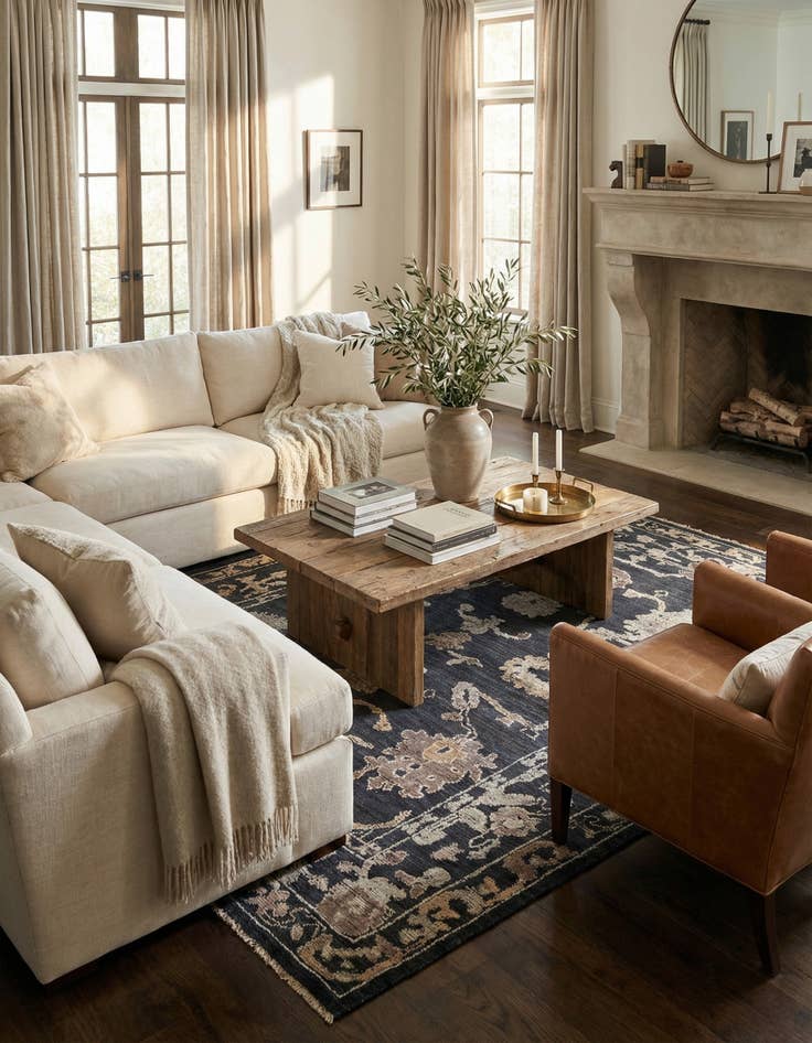 Detail image of 9' 3 x 12' 8  Hand Knotted Oushak Wool Rug