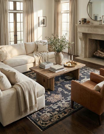 9' 3 x 12' 8 Hand Knotted Oushak Wool Rug