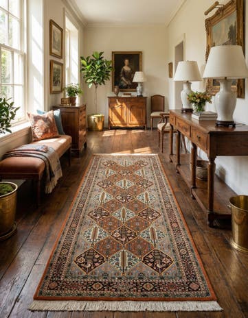 5' 4 x 11' Hand Knotted Bakhtiar Wool Runner Rug