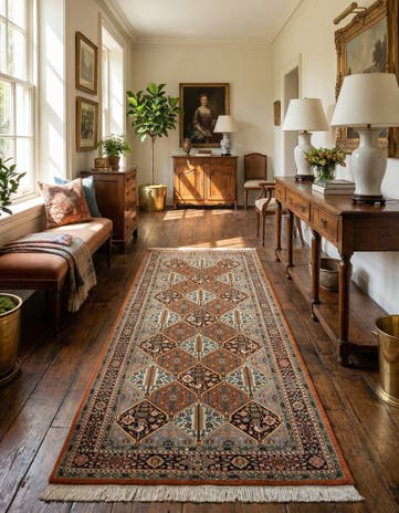 5' 4 x 11' Hand Knotted Bakhtiar Wool Runner Rug