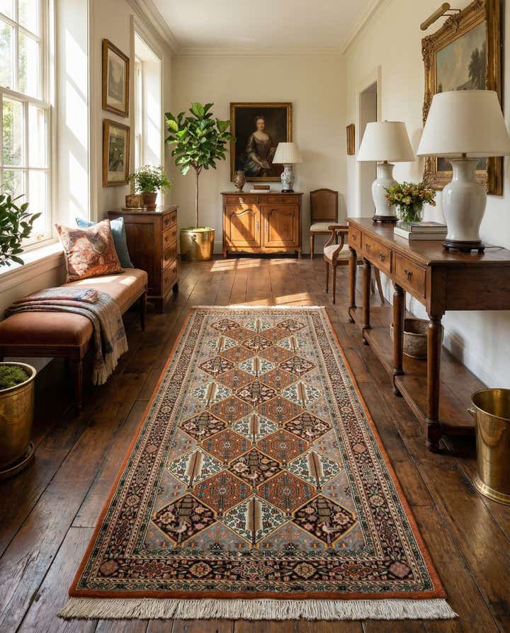 5' 4 x 11' Hand Knotted Bakhtiar Wool Runner Rug