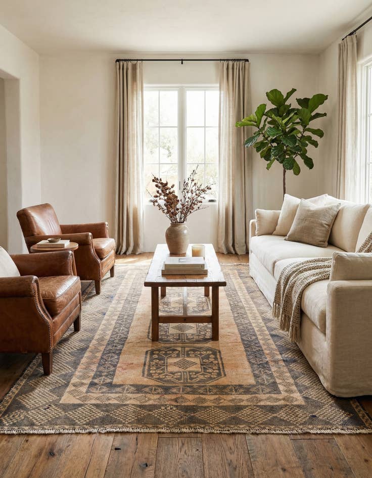 Detail image of 3' 6 x 6' 4  Hand Knotted Ultra Vintage Persian Wool Rug