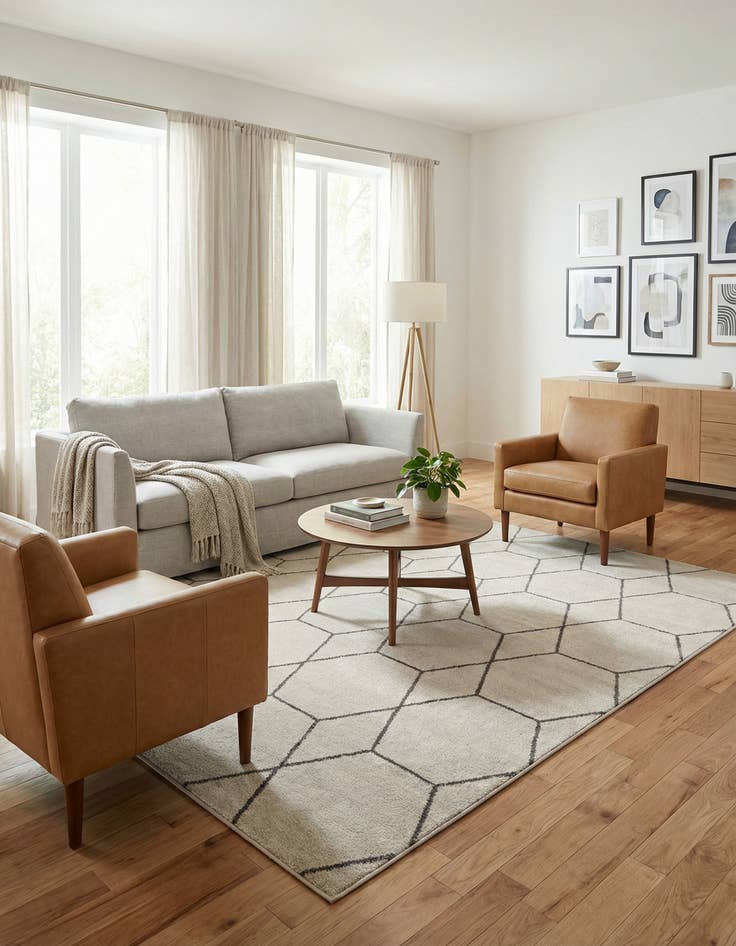 Detail image of  7' x 10' Lattice Frieze Rug