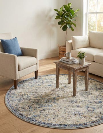 Light Blue Lexington Round Rug