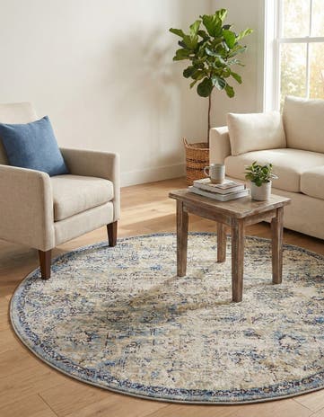 Light Blue Lexington Round Rug