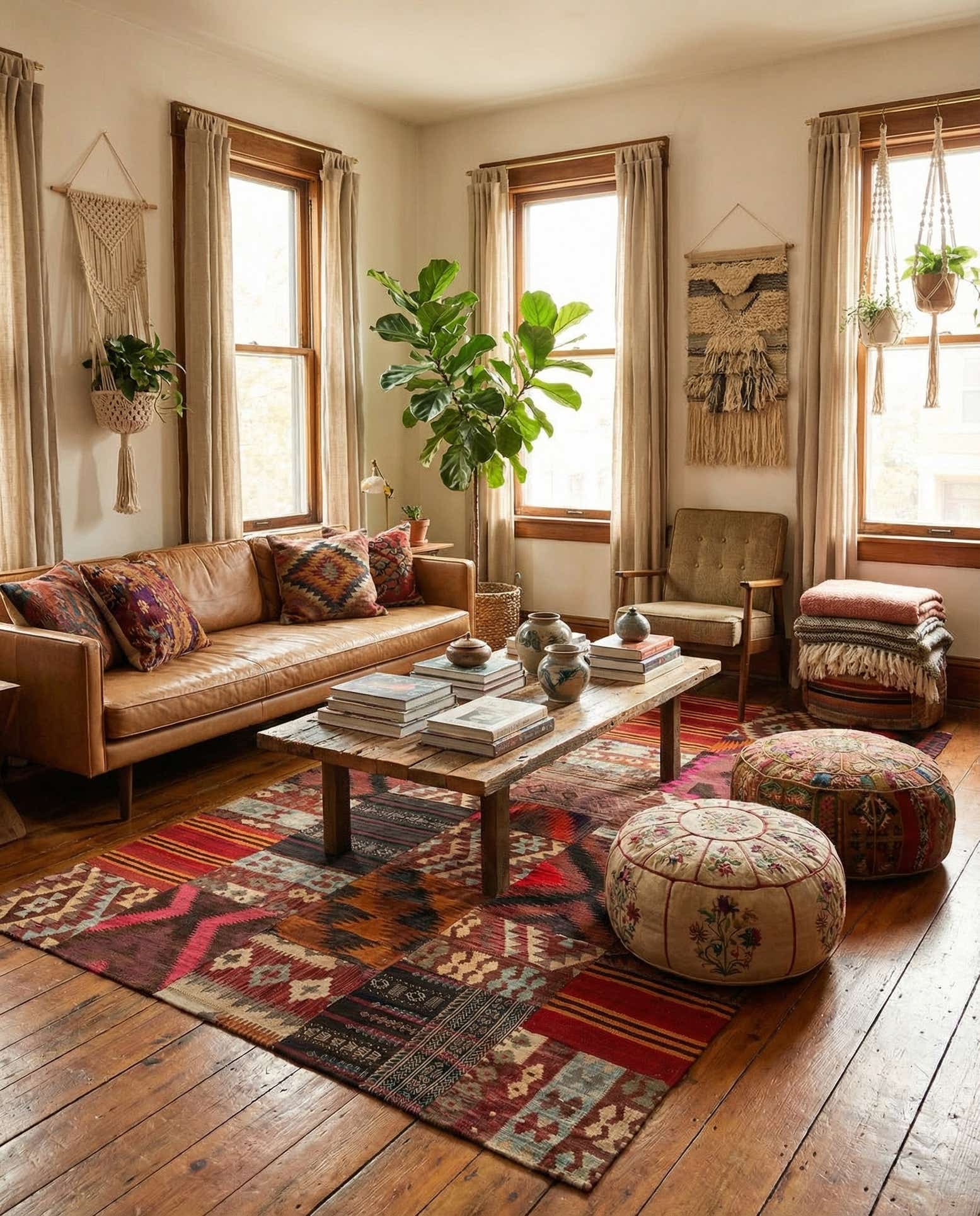 5' 10 x 8' 1 Hand Woven Kilim Patchwork Wool Rug
