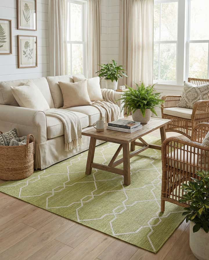 5' 3 x 8' Easy-Clean Lattice Indoor / Outdoor Rug