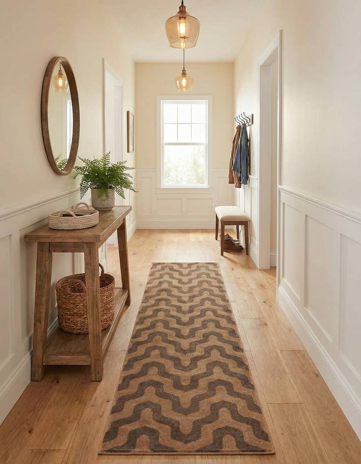 Detail image of 2' 7 x 9' 10 Chevron Runner Rug