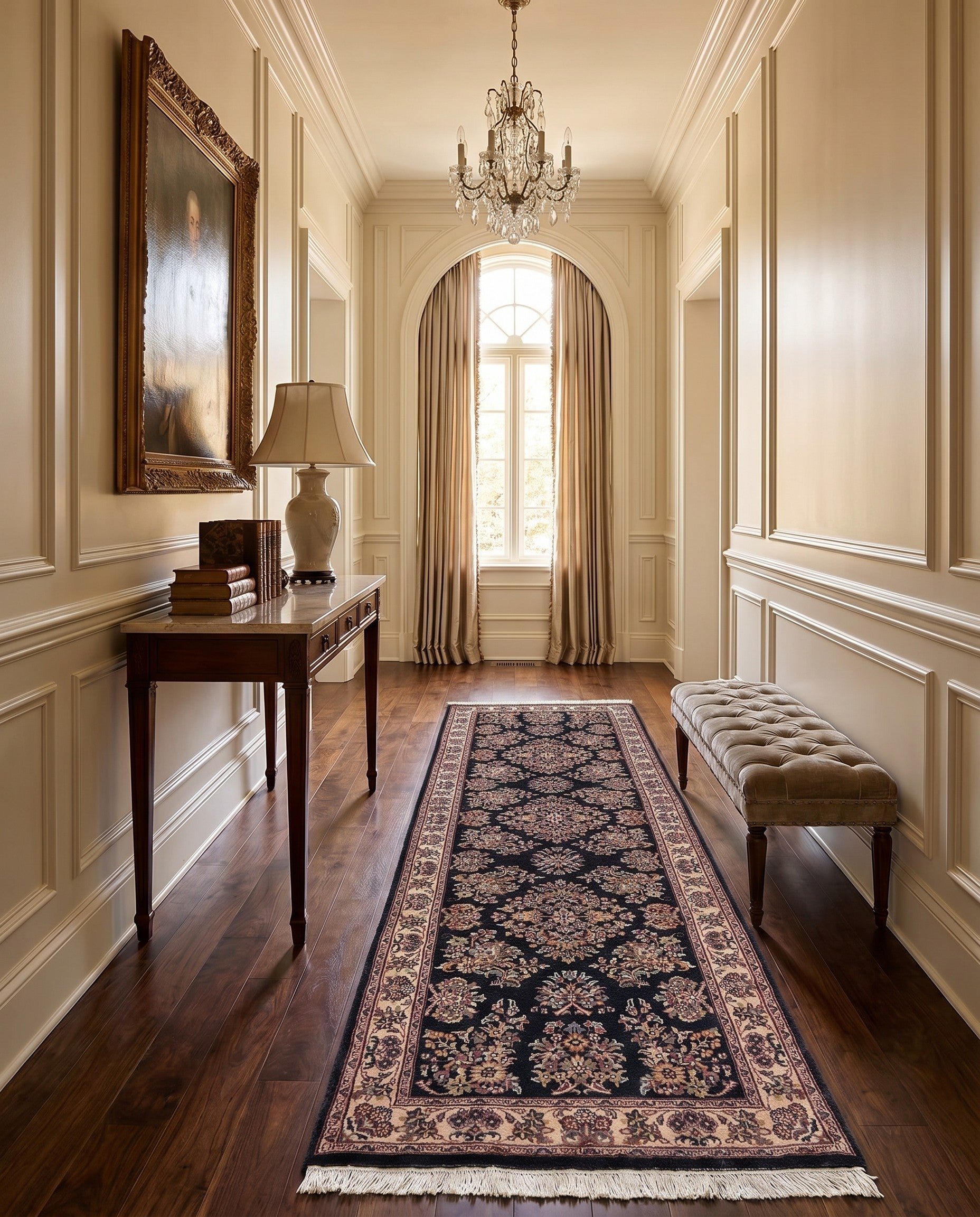3' x 9' 7 Hand Knotted Sarough Wool Runner Rug