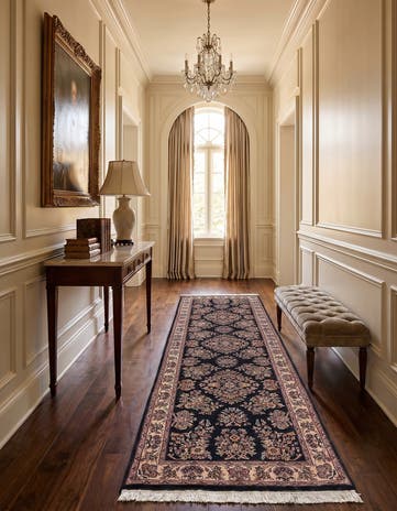 3' x 9' 7 Hand Knotted Sarough Wool Runner Rug