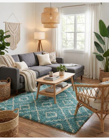 7' 10 x 7' 10 Trellis Shag Square Rug