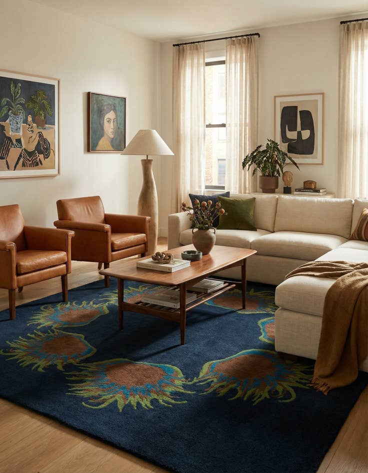 Detail image of 7' 7 x 7' 7 Luna Wool Square Rug