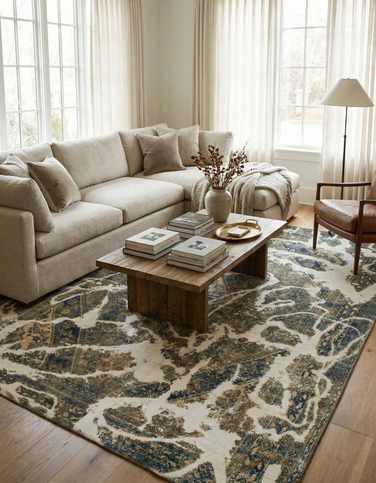 Detail image of 8' 2 x 10' 7  Hand Knotted Ultra Vintage Persian Wool Rug