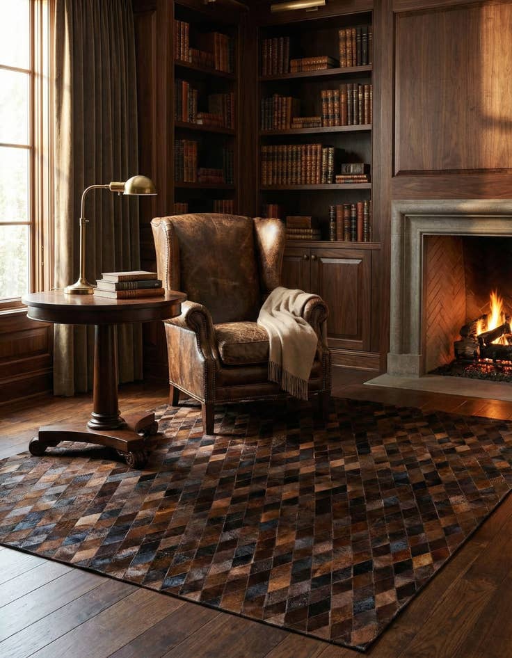 Detail image of 8' 1 x 10' 2 Cowhide Stocks Rug